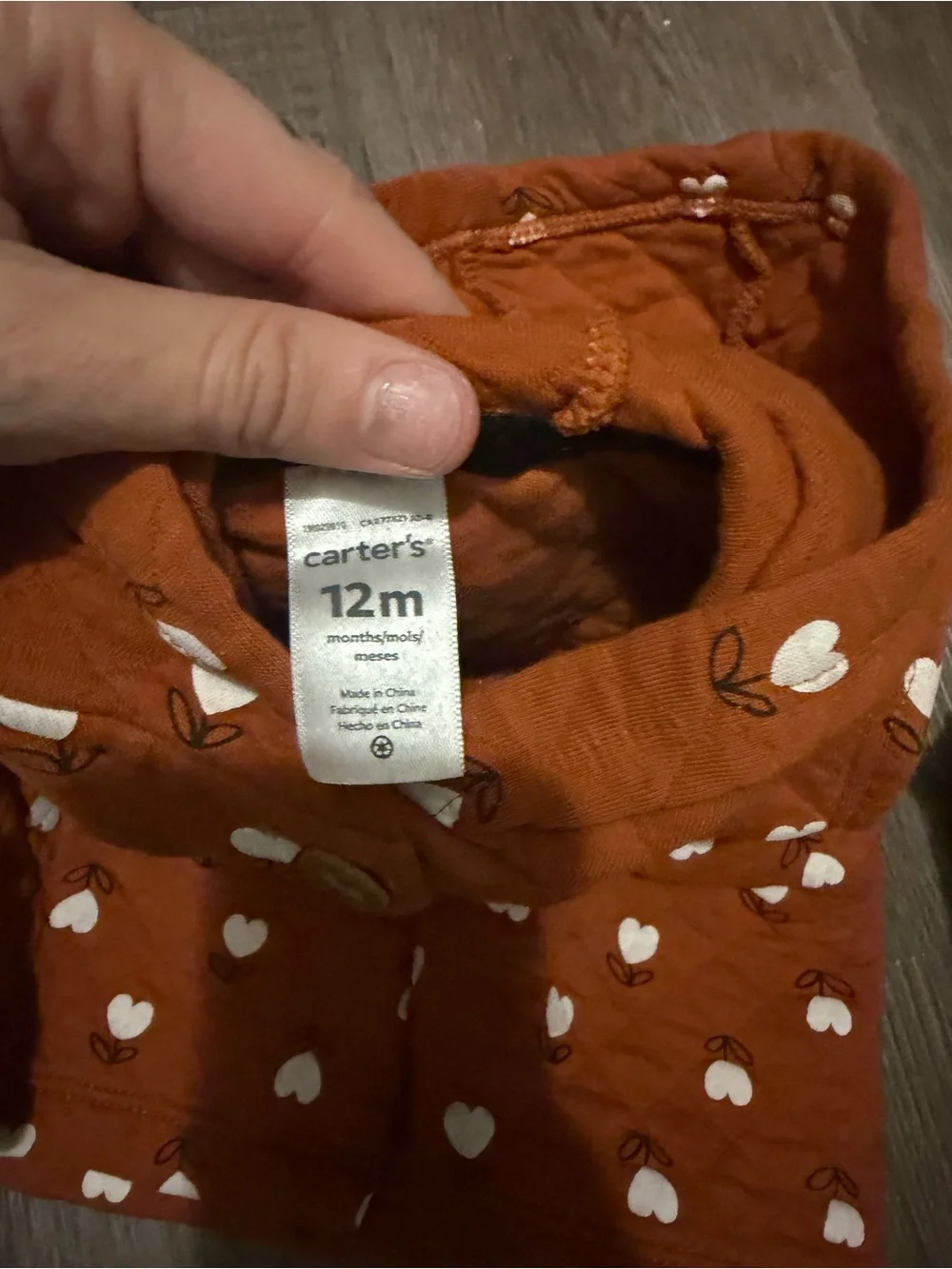 Girls' Blue Floral Puffer Jacket with Faux Fur Hood & Orange Heart Vest- 12 mth